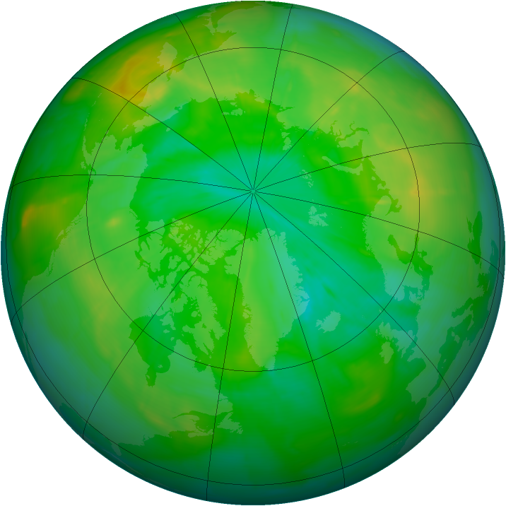Arctic ozone map for 04 July 2009